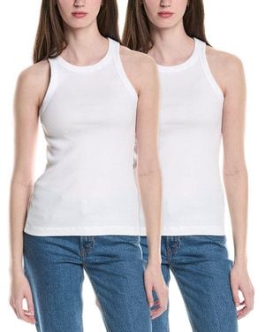 James Perse 2Pk Cutaway Rib Tank - White