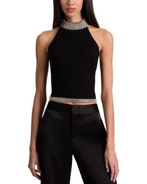 Alice + Olivia Gatz Open Back Top - Black