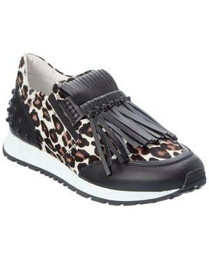 Tod's Haircalf & Leather Sneaker - Gray