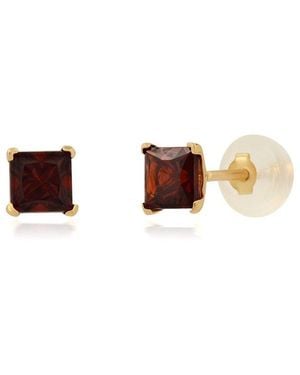 MaxColor 14K 0.80 Ct. Tw. Garnet Studs - Brown