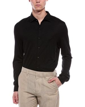 Isaia Jersey Sport Wool Shirt - Black