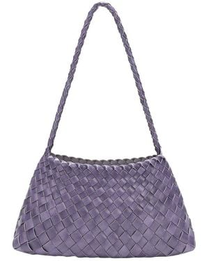 Tiffany & Fred Paris Hand-Woven Leather Shoulder Bag - Purple