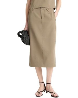 Vince Belted Pencil Skirt - Natural
