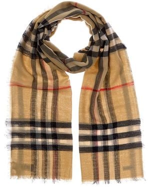Burberry Check Wool Scarf - Green