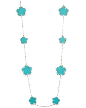 Juvell 18K Plated Clover Necklace - Blue
