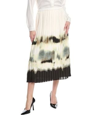 Anne Klein Pull-On Pleated Skirt - Natural
