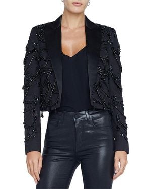 L'Agence Jen Beaded Crop Blazer - Blue