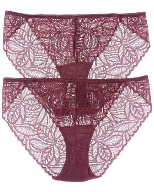 DKNY 2Pk Deco Lace Bikini - Purple
