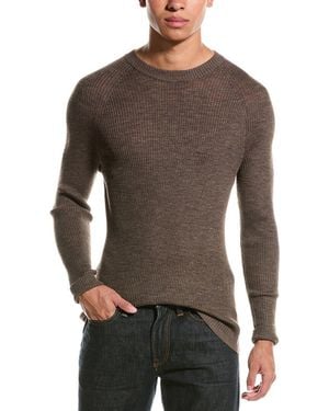RAFFI Raglan Wool-Blend Crewneck Jumper - Brown