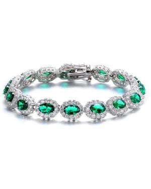 Genevive Jewelry Silver Cz Bracelet - Green