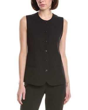 Kenneth Cole Textured Knit Longline Vest - Black