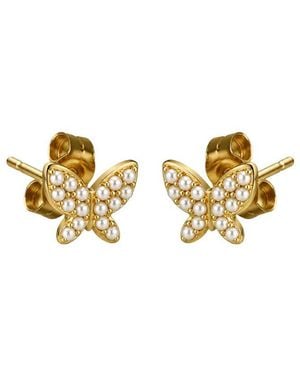 Jewels by Sunaina Eda 18K Plated Stainless Steel Butterfly Earrings - Metallic