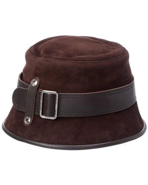 Tod's Suede & Leather Bucket Hat - Brown