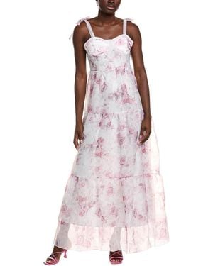 IPPONELLI Tiered Organza Maxi Dress - Purple