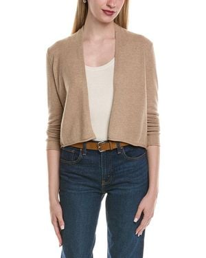 Sofiacashmere Cropped Wool & Cashmere-Blend Cardigan - Blue
