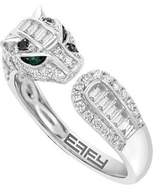 Effy Fine Jewelry 14K 0.83 Ct. Tw. Diamond & Emerald Ring - White