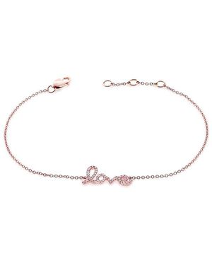 Sabrina Designs 14k Rose Gold 0.11 Ct. Tw. Diamond Love Chain Bracelet - White