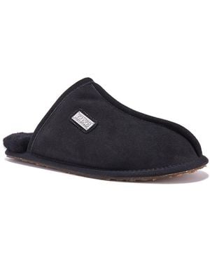 Australia Luxe Closed Mule Leather Slipper - Blue