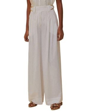 FARM Rio Linen-Blend Waist Trousers - Brown