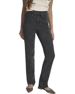DKNY High Rise Ecru Relaxed Straight Jean - Black