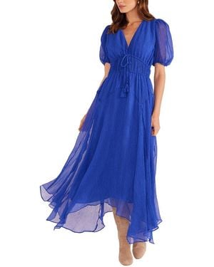 MINKPINK Lily Hanky Hem Midi Dress - Blue