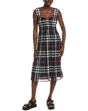 Burberry Check Midi Dress - Gray