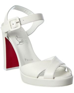 Christian Louboutin Cora 100 Leather Sandal - White