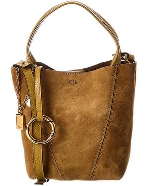 Chloé Spin Small Suede Bucket Bag - Brown
