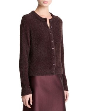 Vince Tinsel Eyelash Cardigan - Purple