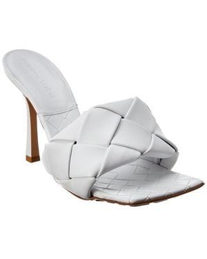 Bottega Veneta The Lido Intrecciato Leather Sandal - White
