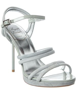 Roger Vivier Suede & Patent Sandal - Metallic
