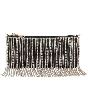 Badgley Mischka Piper Leather Clutch - Grey