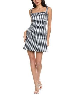 Seraphin Sleeveless Linen-Blend Mini Dress - Blue