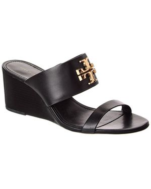 Tory Burch Everly 65 Leather Wedge Sandal - Black