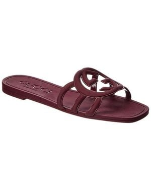 Gucci Interlocking G Rubber Sandal - Red