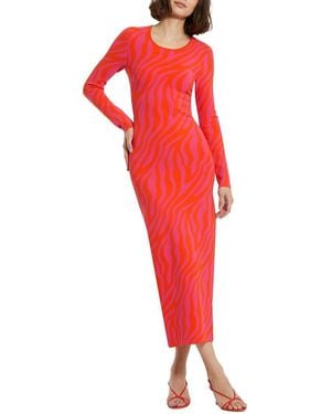 Mac Duggal Knit Maxi Dress - Red
