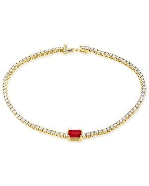 Sabrina Designs 14K 2.36 Ct. Tw. Diamond & Ruby Tennis Bracelet - White