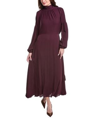 Valentino Silk Midi Dress - Purple