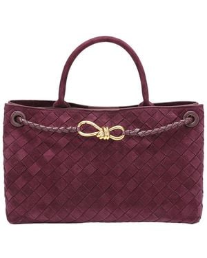 Tiffany & Fred Paris Tiffany And Fred Paris Woven Suede Leather Top Handle Satchel - Purple