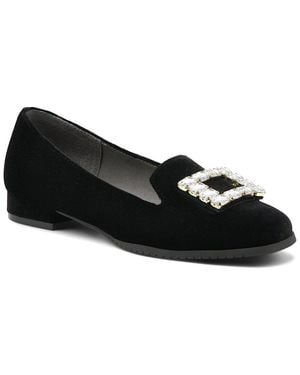 Adrienne Vittadini Vickee Velvet Loafer - Black