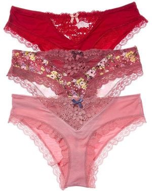 Honeydew Intimates Set Of 3 Willow Hipster - Red