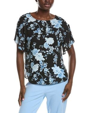 Anne Klein Batteau Neck Blouse - Blue