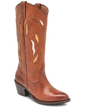 Frye Shelby Deco Stitch Leather Boot - Brown