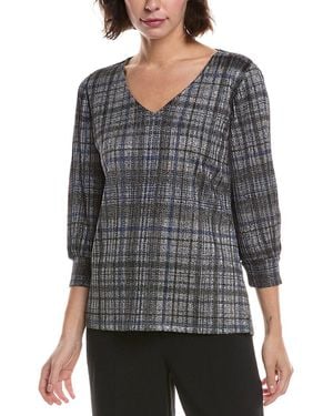 Premise Studio V-Neck Drop Needle Top - Gray