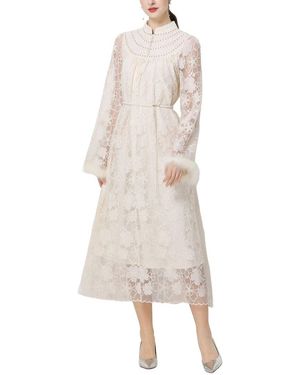 Vincent Embellished Midi Dress - Natural
