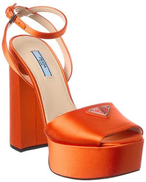 Prada Satin Platform Sandal - Orange