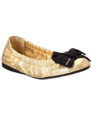 Prada Leather Ballerina Flat - White