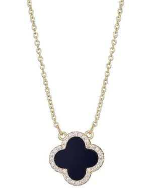 Adornia 14K Plated Cz Clover Necklace - White