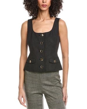 Toccin Georgia Scoop Neck Buttonfront Top - Black