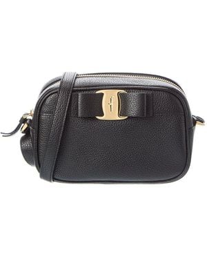 Ferragamo Vara Bow Leather Camera Bag - Black